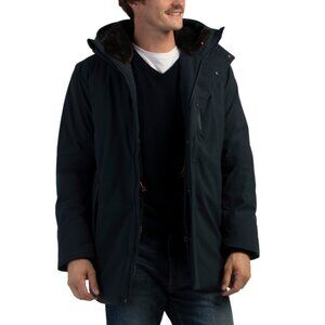 SAVE THE DUCK Blue/Black Antoine Faux Fur Lined Hooded Parka